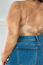 Buso mallatex con recogido lateral camel