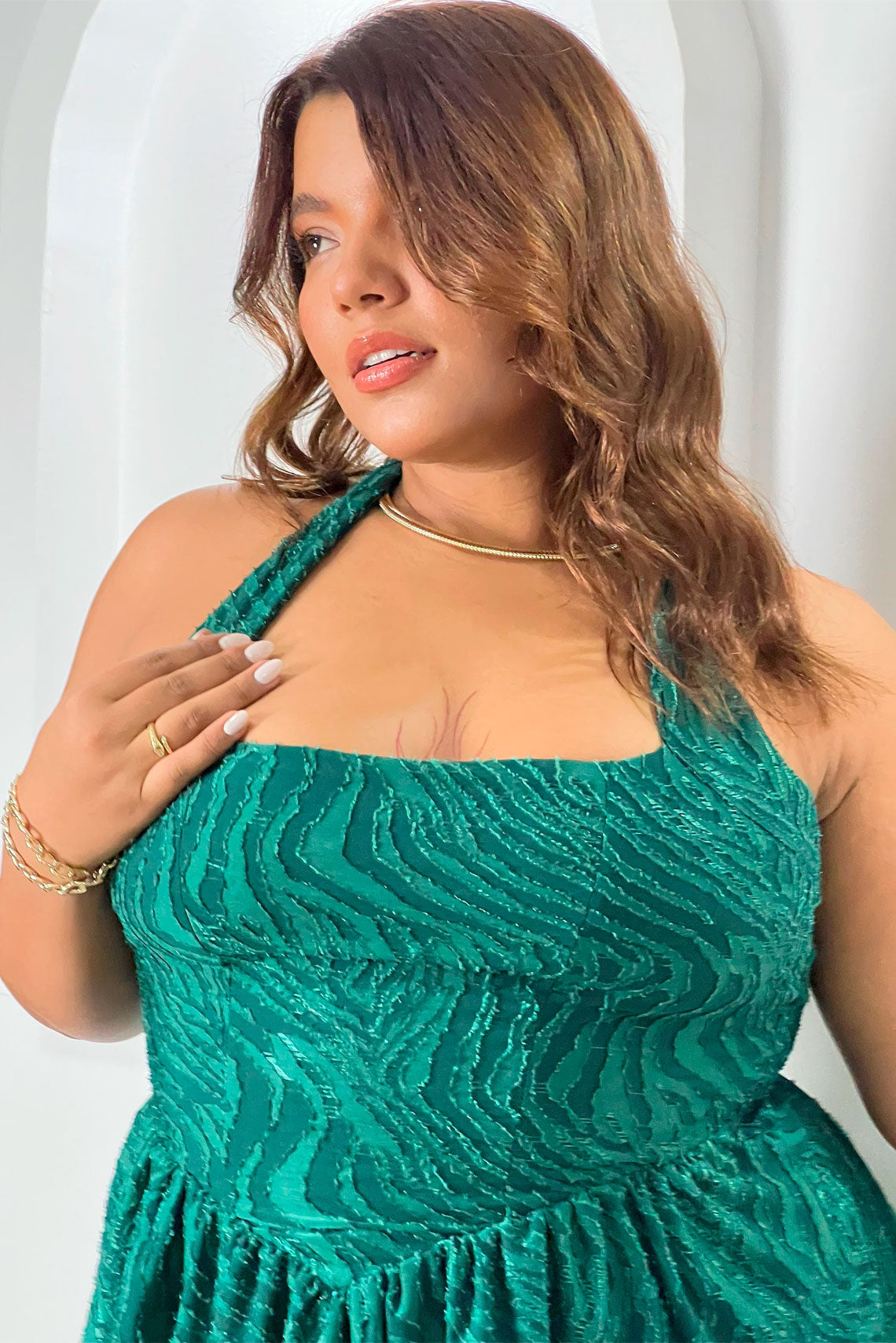 Vestido corte princesa verde