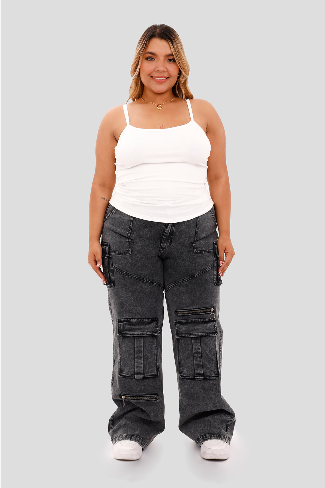 Blusa básica de tirantes beige