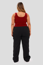 Crop top Siza Plus vinotinto