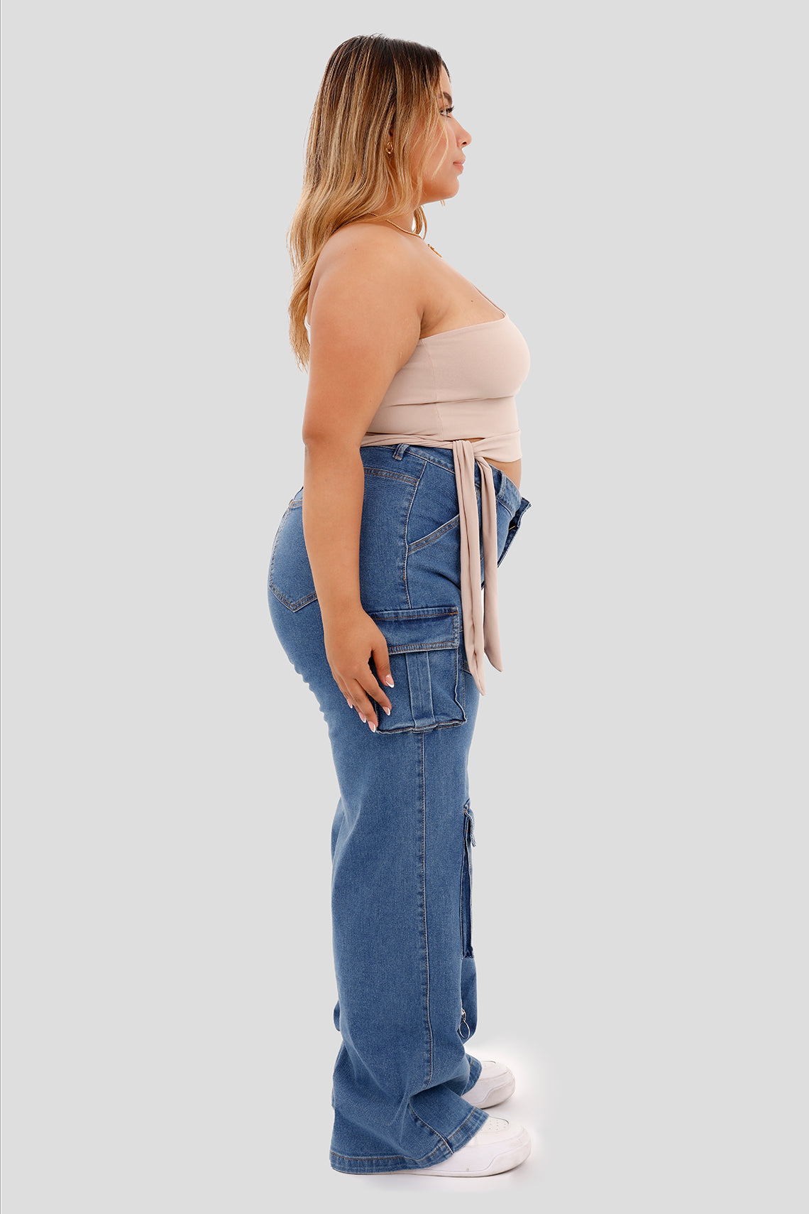 Blusa asimétrica de un hombro manga larga camel