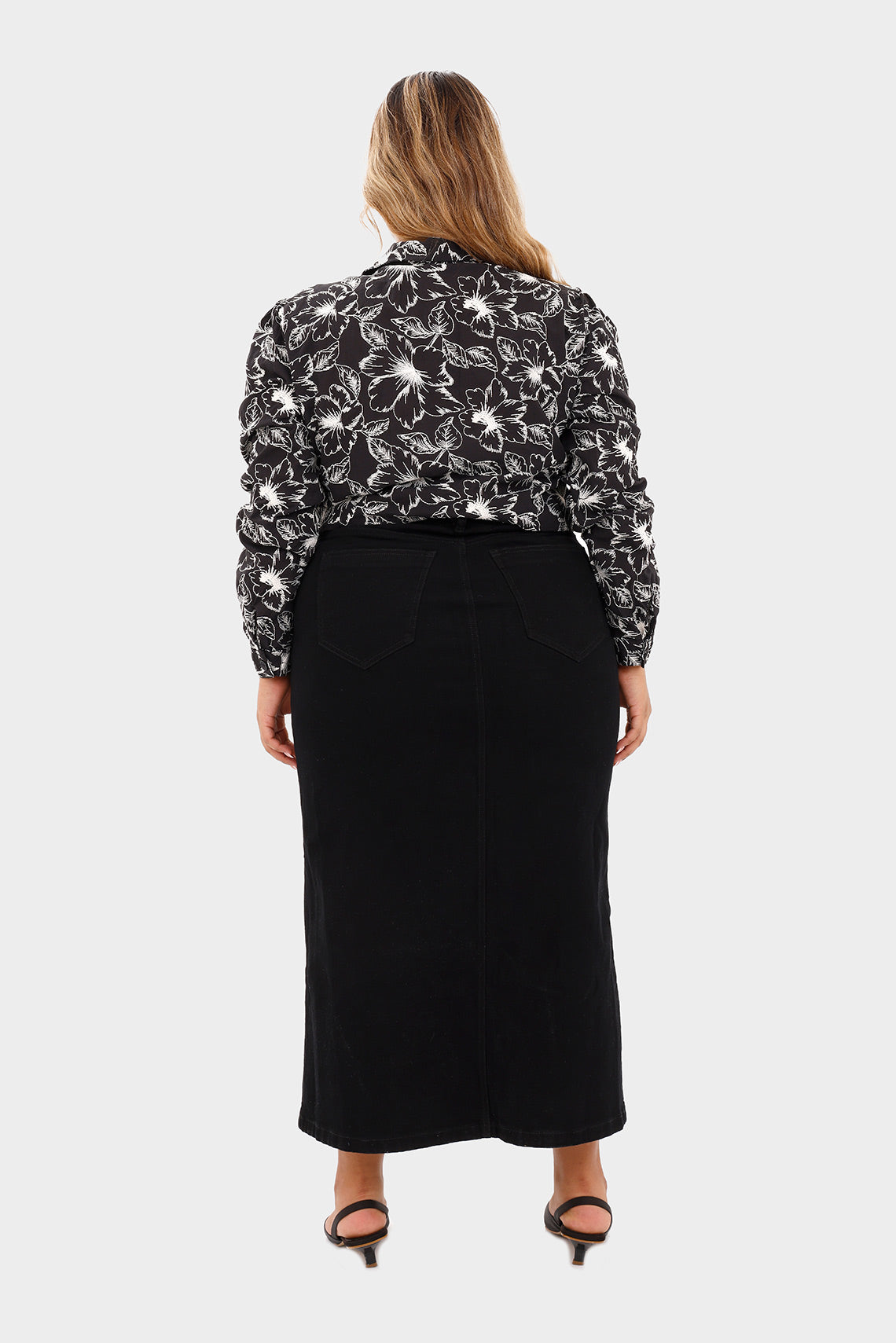 Blusa Manga larga Plus negro