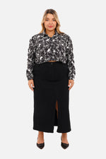 Blusa Manga larga Plus negro