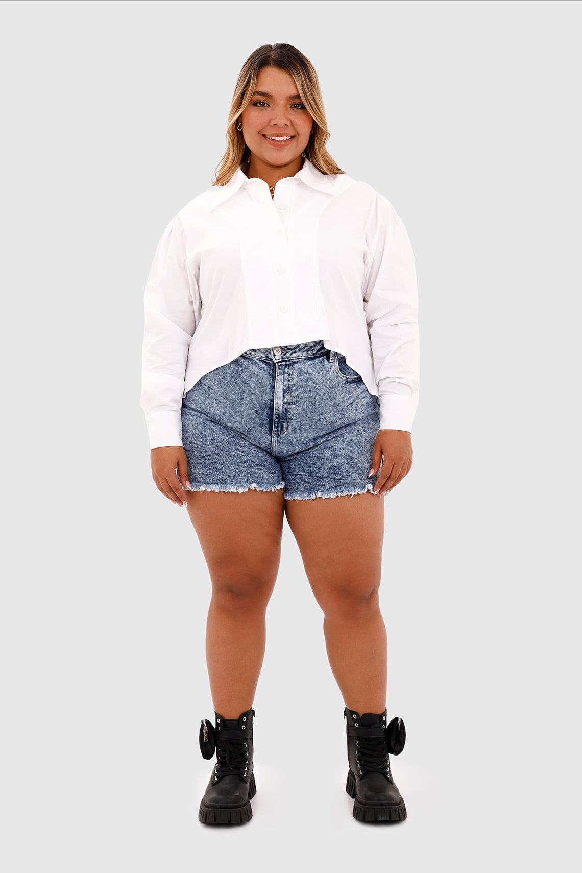 Blusa cola de pato plus blanco