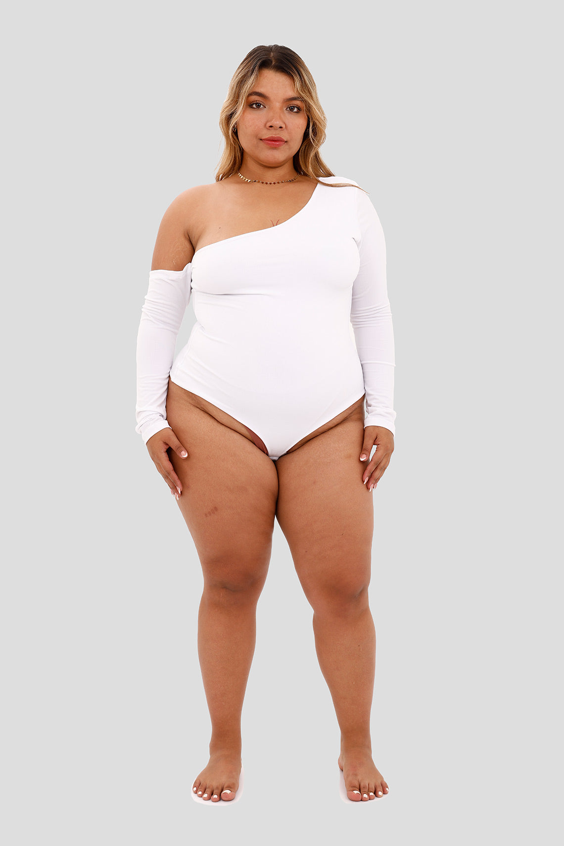 Body plus asimétrico blanco