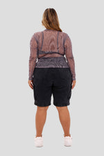 Buzo plus en malla traslúcida negro