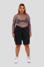 Bermuda cargo en denim humo