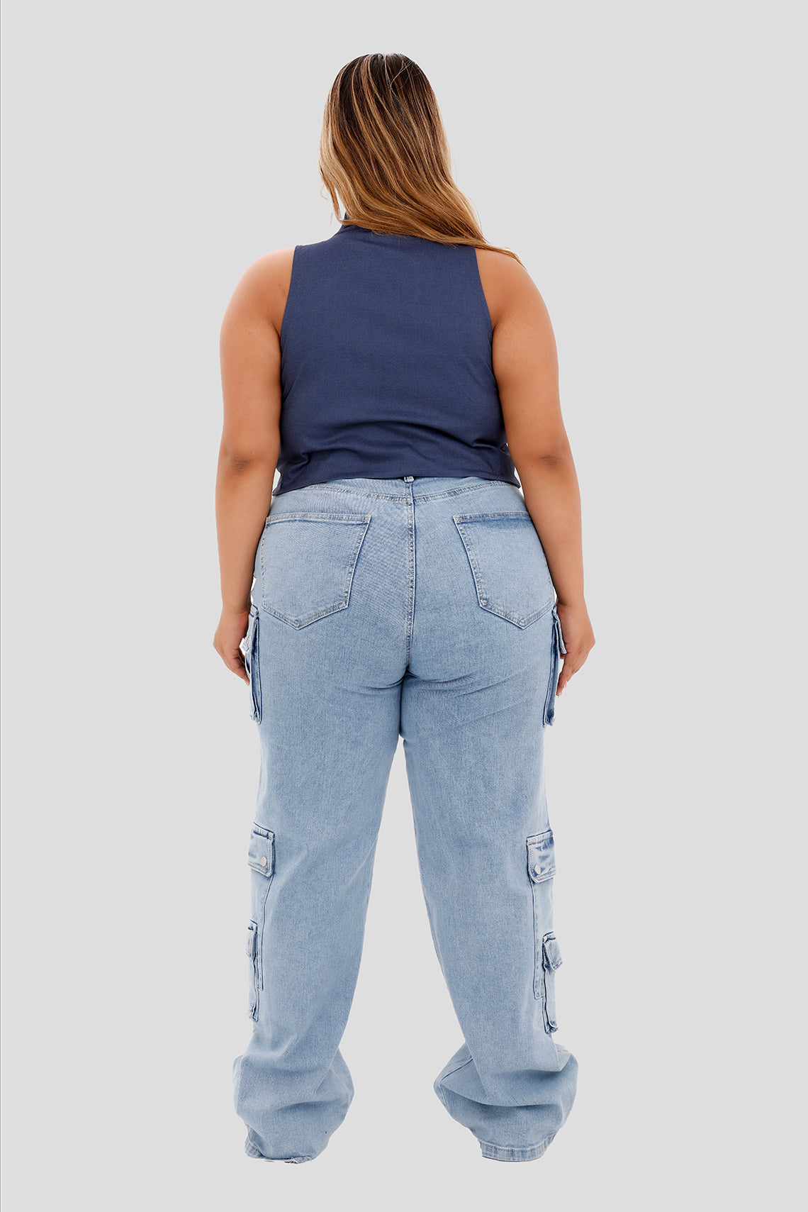 Chaleco crop azul oscuro