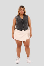Falda short crema