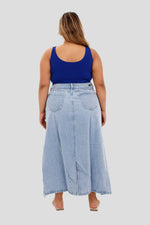 Crop top plus azul rey