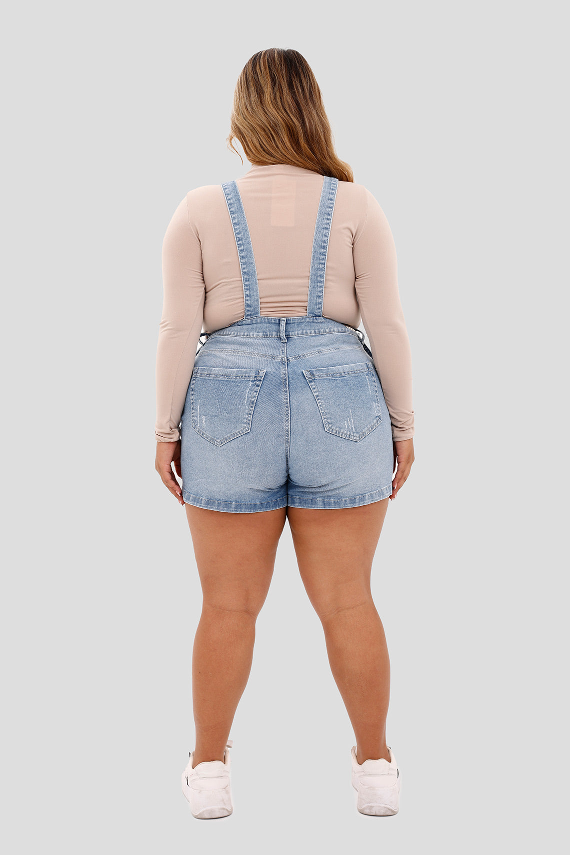 Jardinera Short Denim Plus azul claro