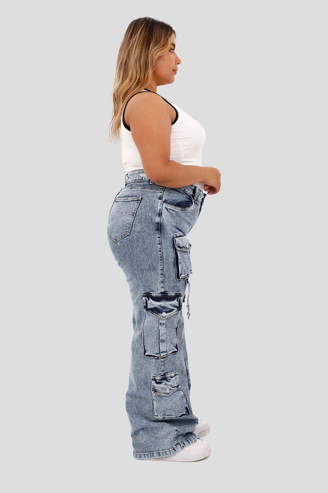 Jeans Cargo azul claro