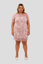 Vestido corto semitransparente rosa