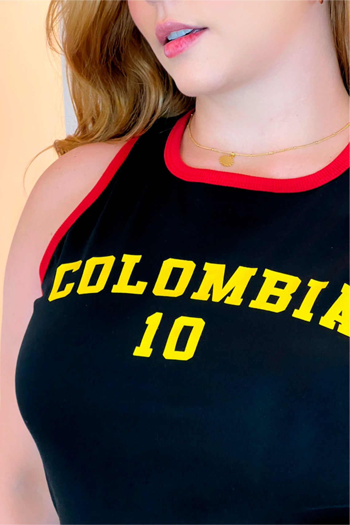 Top de Punto Acanalado Colombia Negro