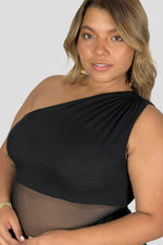 Body medio lado en transparencia Negro