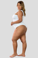 body con escote diagonal Blanco