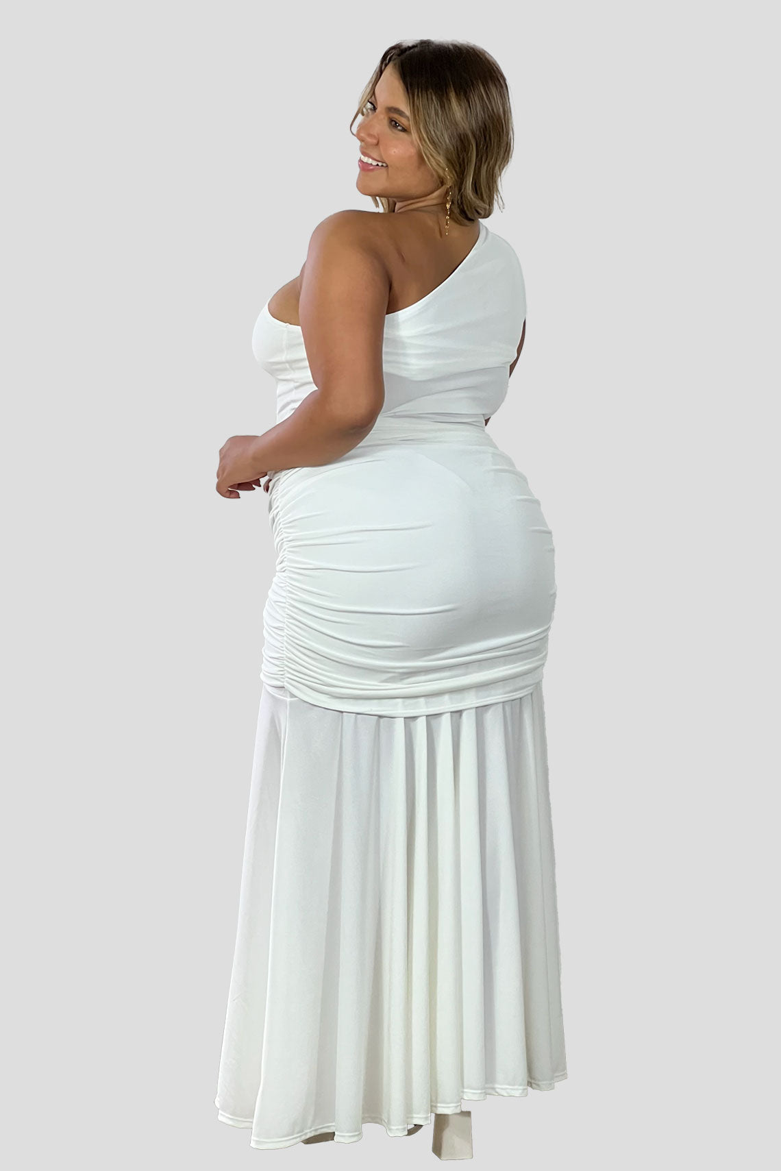 Vestidolargo elegante asimetricoBeige