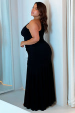 Vestidolargo elegante asimetricoNegro