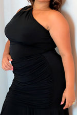 Vestidolargo elegante asimetricoNegro