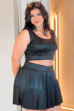 Set deportivo falda plisada negro