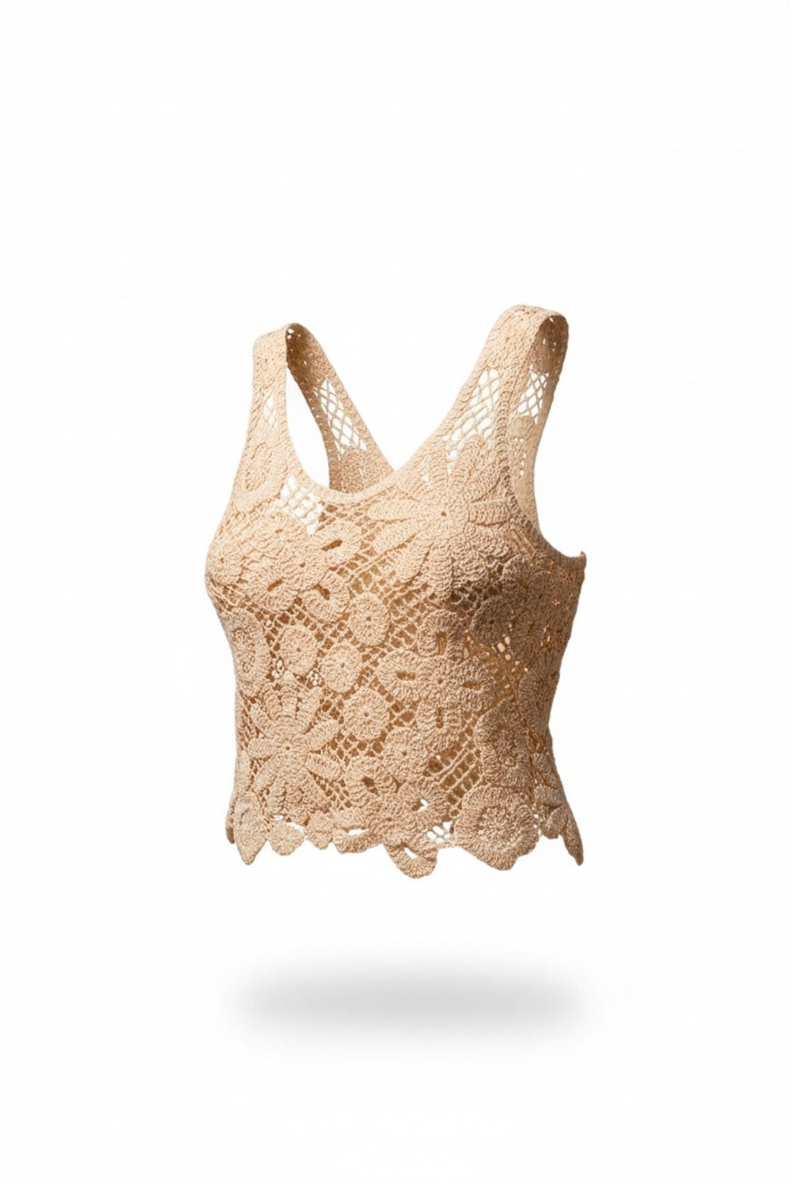 Top tejido crema