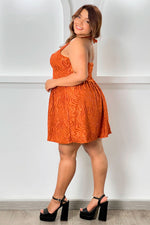 Vestido corte princesa terracota