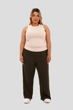 Blusa sin mangas plus camel