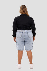 Blusa plus manga larga