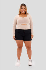 Blusa crop top , fruncido central
