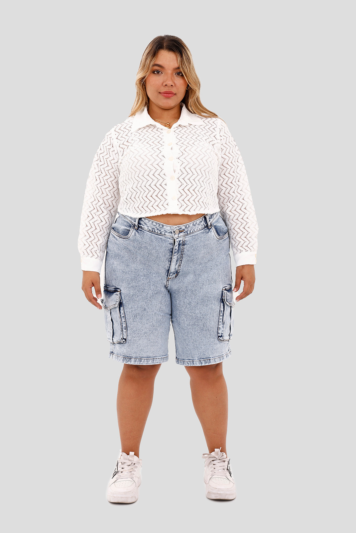 Bermuda cargo en denim