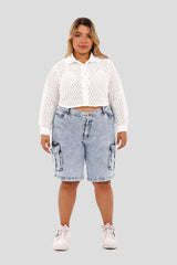 Bermuda cargo en denim