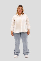 Camisa plus con rayas verticales