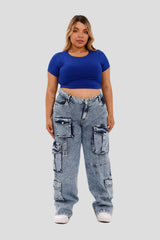 Crop top manga corta