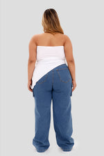 Top strapless blanco