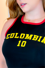 Top de Punto Acanalado Colombia Negro