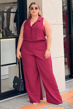 Set con pantalón y chalecoVinotinto