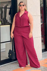 Set con pantalón y chaleco  Vinotinto