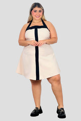 Vestido corto bicolor Rosado