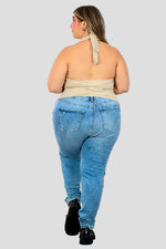 Blusaconamarre en espalda Camel