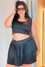 Set deportivo falda plisada negro