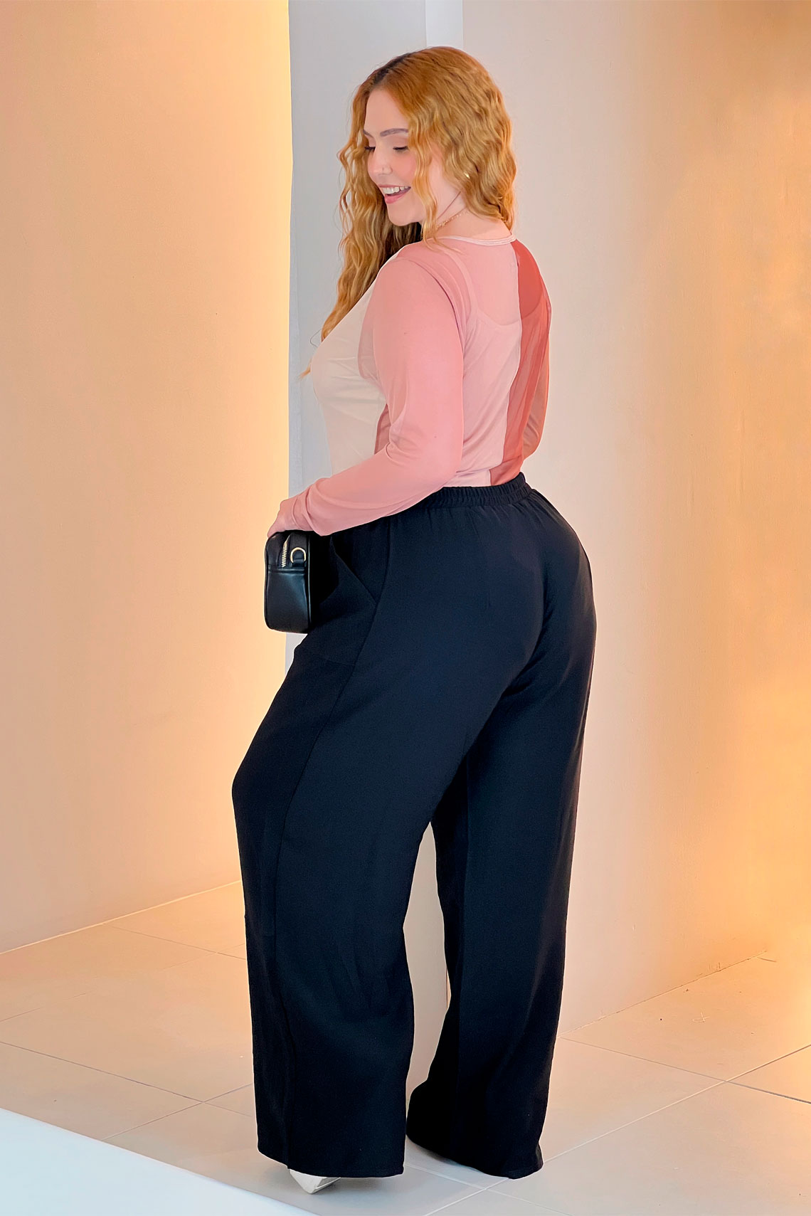 Body estampado tul bicolor café rojo