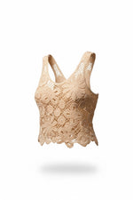 Top tejido crema