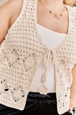 Chaleco Tejido de Algodón con Lazo Frontal