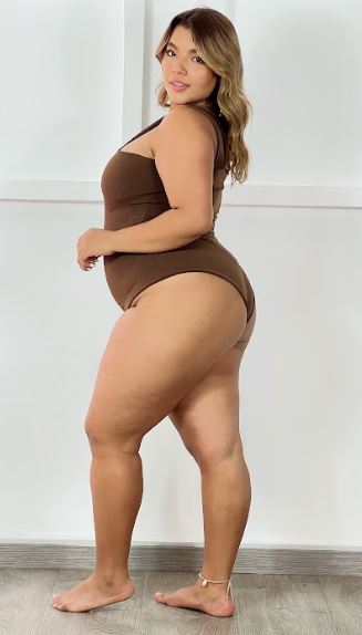 body con escote diagonal Cafe